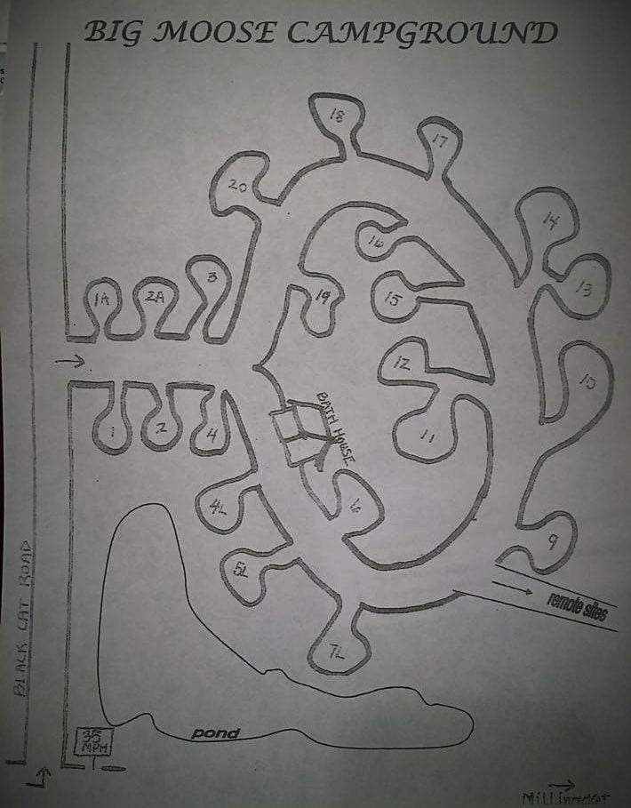 Big Moose Campground Sitemap