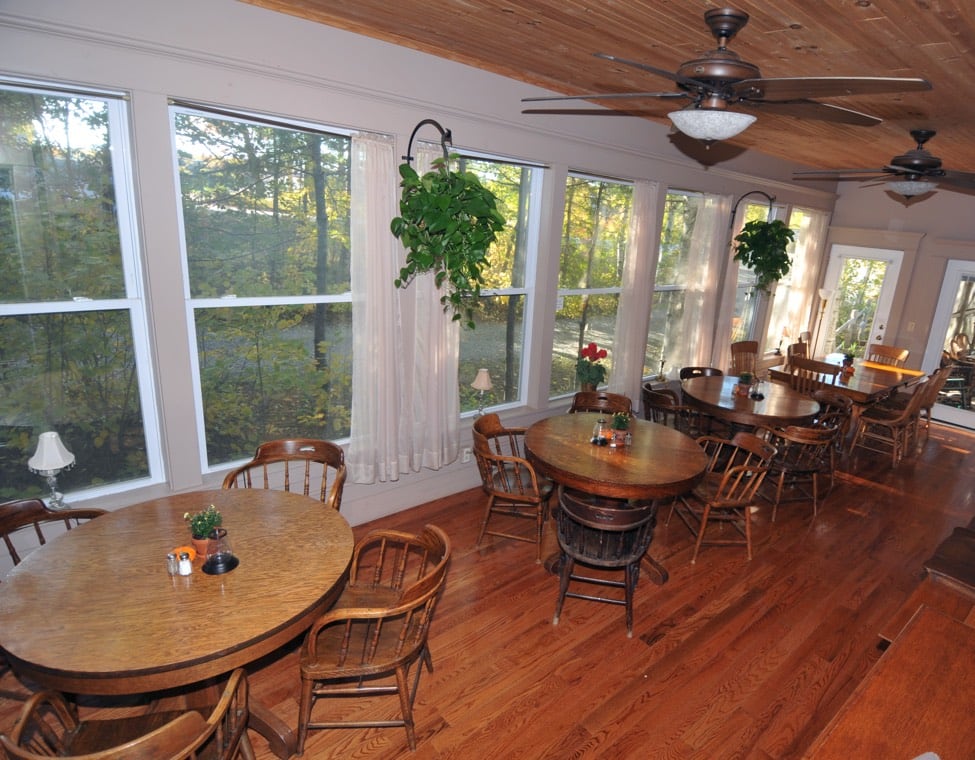 Fredericka's Side Dinning Room showing large windows